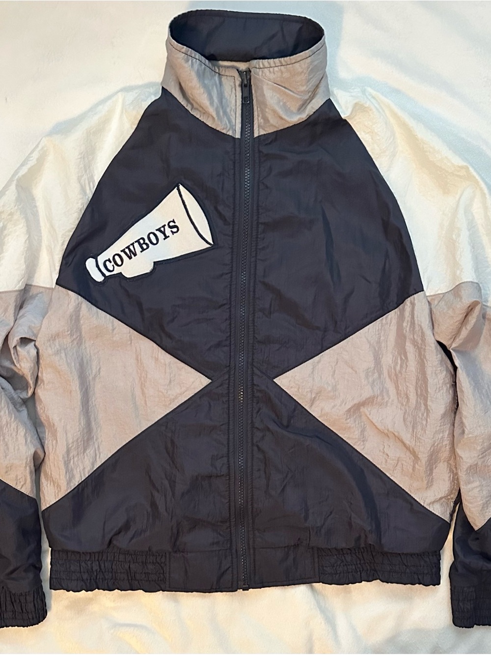 Vintage Dallas Cowboys Windbreaker Jacket Park Avenue Adult XS Color Block RARE